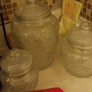 Princess house canister salt and pepper shaker cre